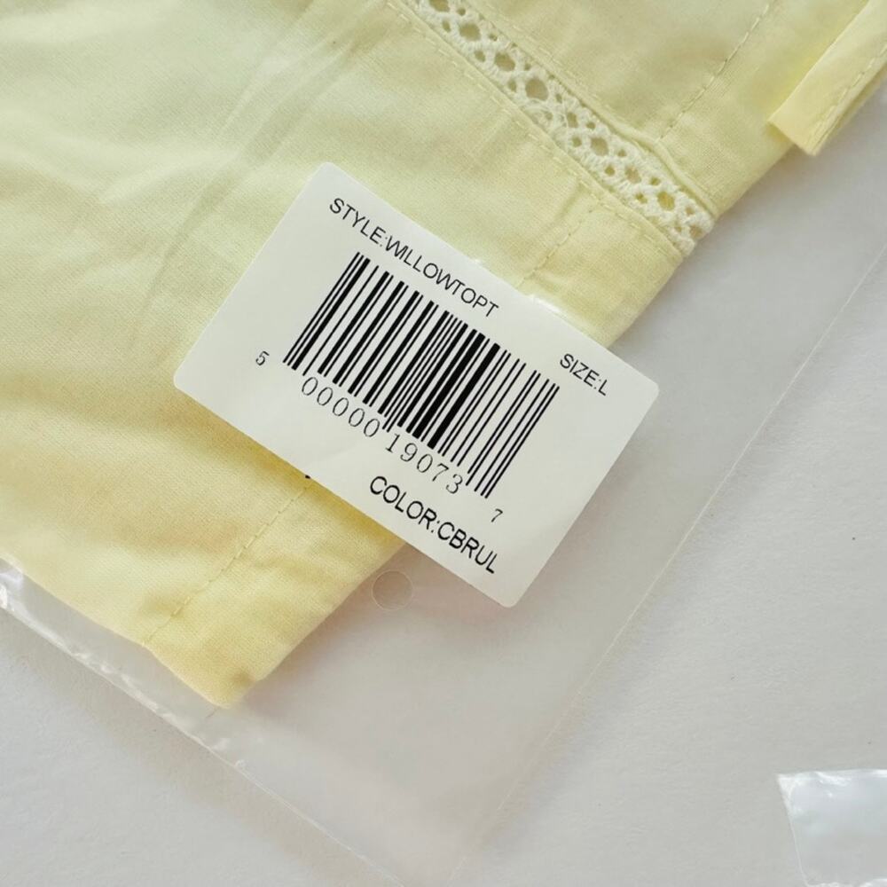 Katie J NYC Willow Tween Lace Top Creme Brulee Yellow NEW Size Large 12 - Picture 3 of 5